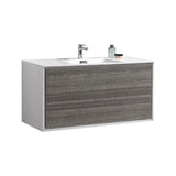 KubeBath DeLusso Single Wall Mount Modern Bathroom Vanity - Sea & Stone Bath