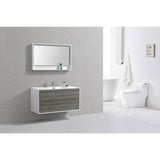 KubeBath DeLusso Single Wall Mount Modern Bathroom Vanity