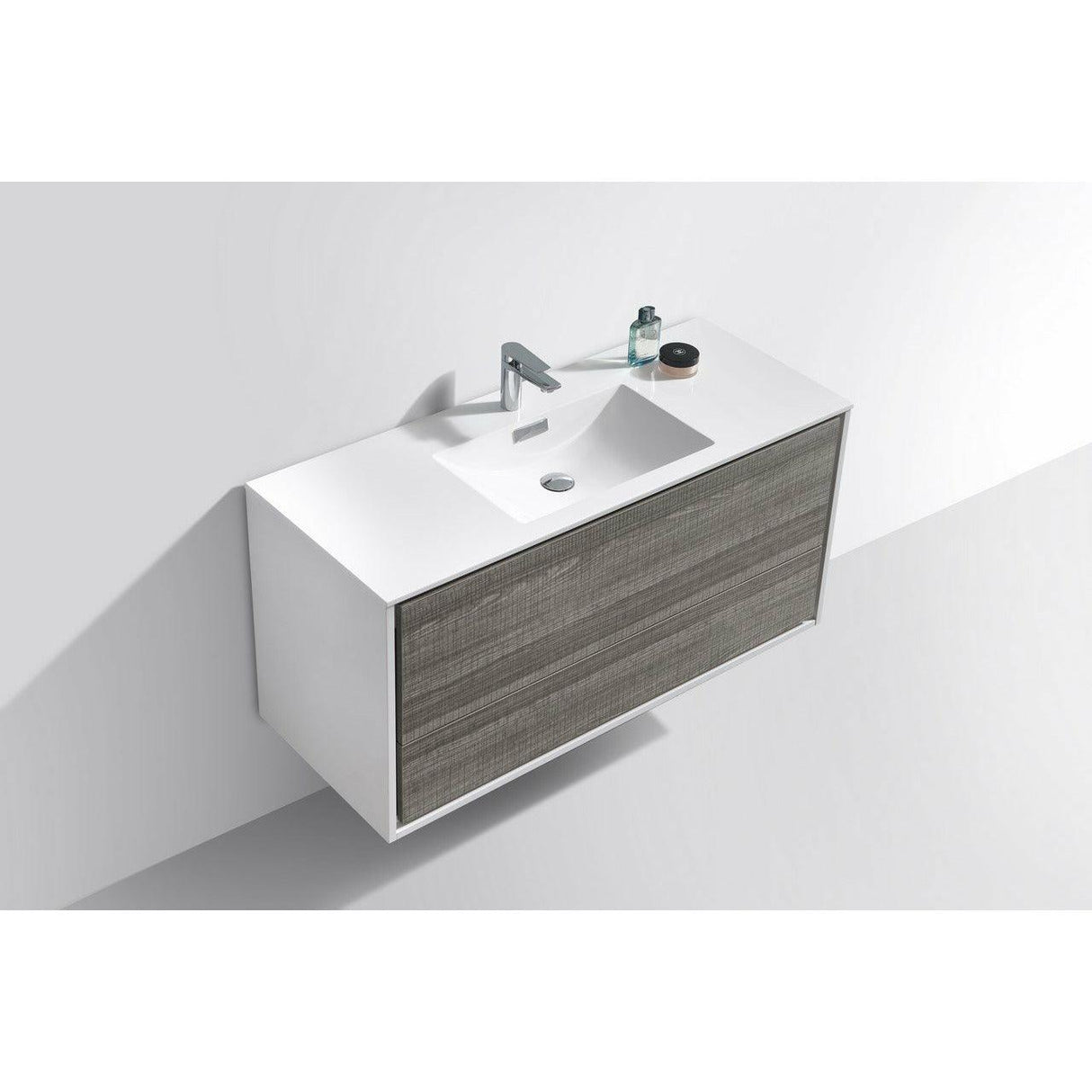 KubeBath DeLusso Single Wall Mount Modern Bathroom Vanity