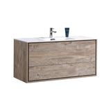 KubeBath DeLusso Single Wall Mount Modern Bathroom Vanity