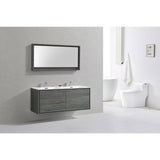 KubeBath DeLusso Double Sink Wall Mount Modern Bathroom Vanity