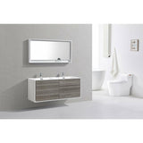 KubeBath DeLusso Double Sink Wall Mount Modern Bathroom Vanity