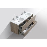 KubeBath DeLusso Double Sink Wall Mount Modern Bathroom Vanity