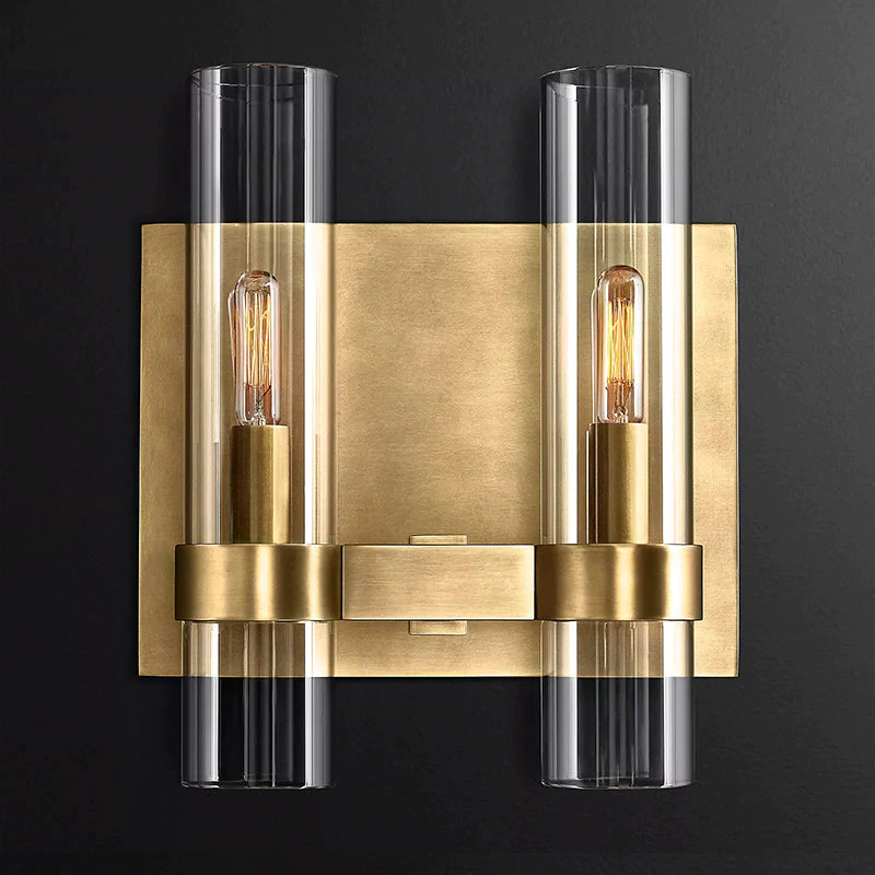 Donomo Double Glass tube Wall Lights, Bedroom Wall Sconces