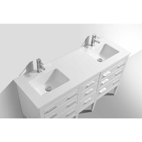 KubeBath Eiffel Double Sink Vanity with Quartz Counter Top