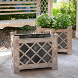 Park Hill Collection Garden Floral Lattice Iron Garden Planter ECM20093