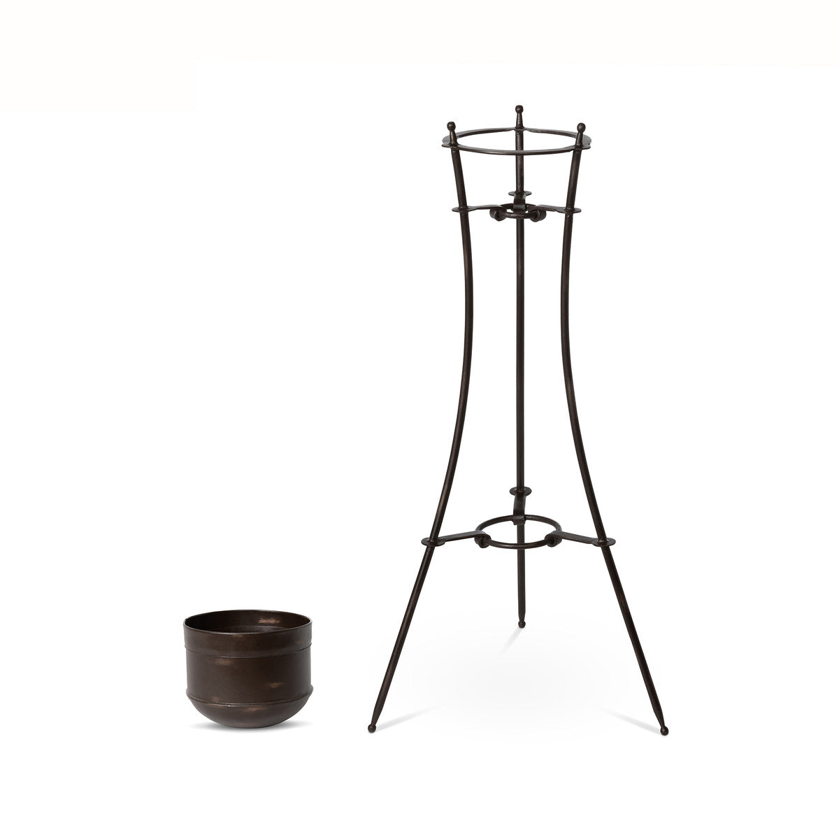 Park Hill Collection Lodge Portal Metal Stand and Pot, Tall ECM20155