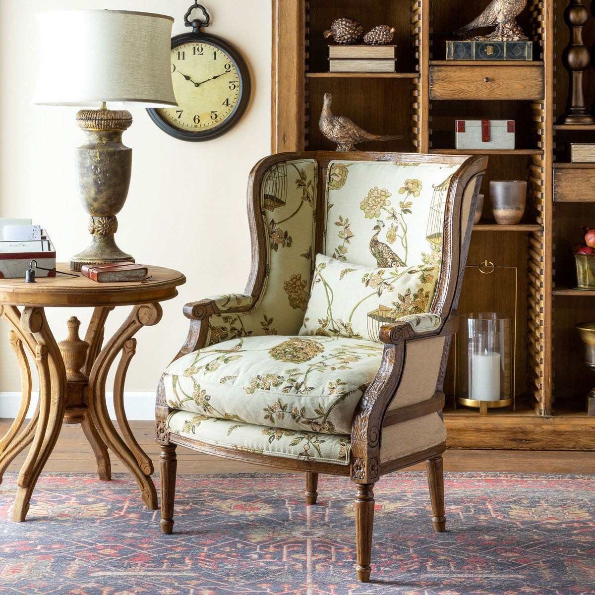 Park Hill Collection Flourish Pattern Wood Framed Wing Chair EFS26027