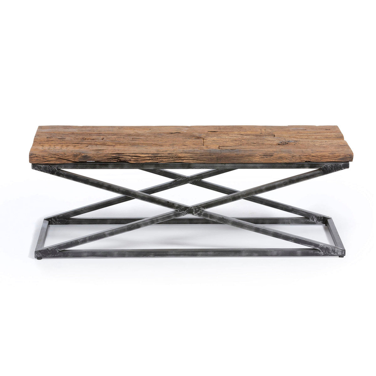 Park Hill Collection Lodge Railway Wood and Iron Coffee Table EFT06056