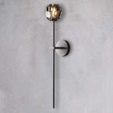 Floril Modern Clear Crystal Ball Long Wall Sconce