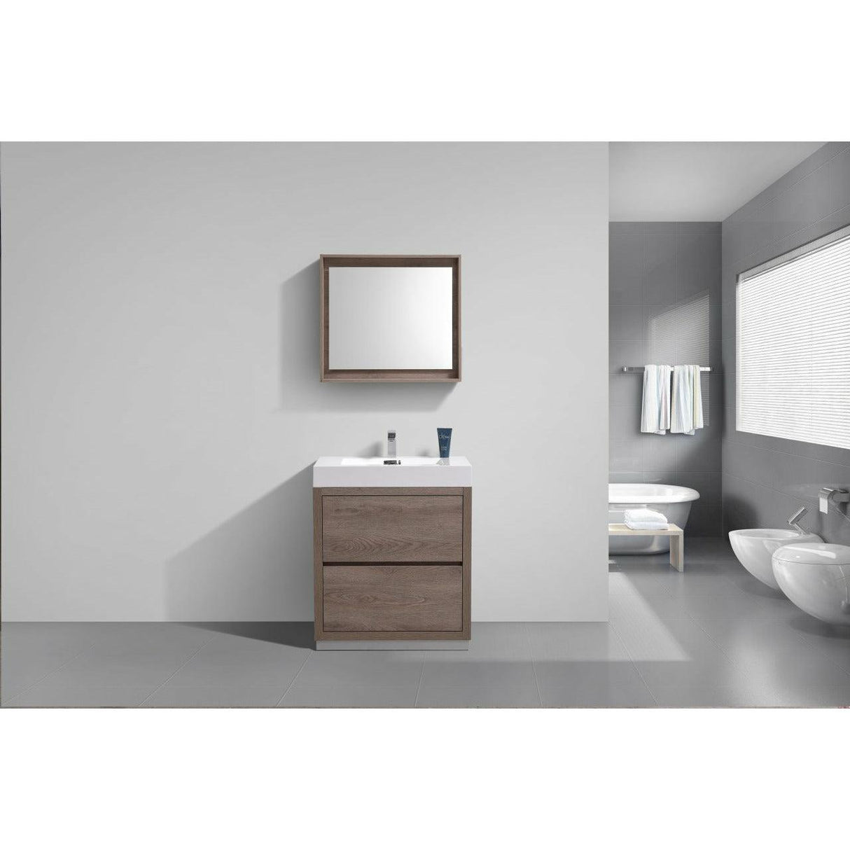 KubeBath Bliss Single Free Standing Modern Bathroom Vanity