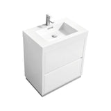 KubeBath Bliss Single Free Standing Modern Bathroom Vanity - Sea & Stone Bath