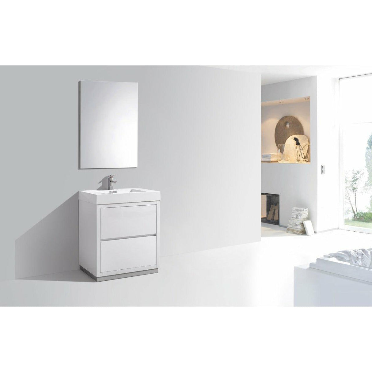 KubeBath Bliss Single Free Standing Modern Bathroom Vanity