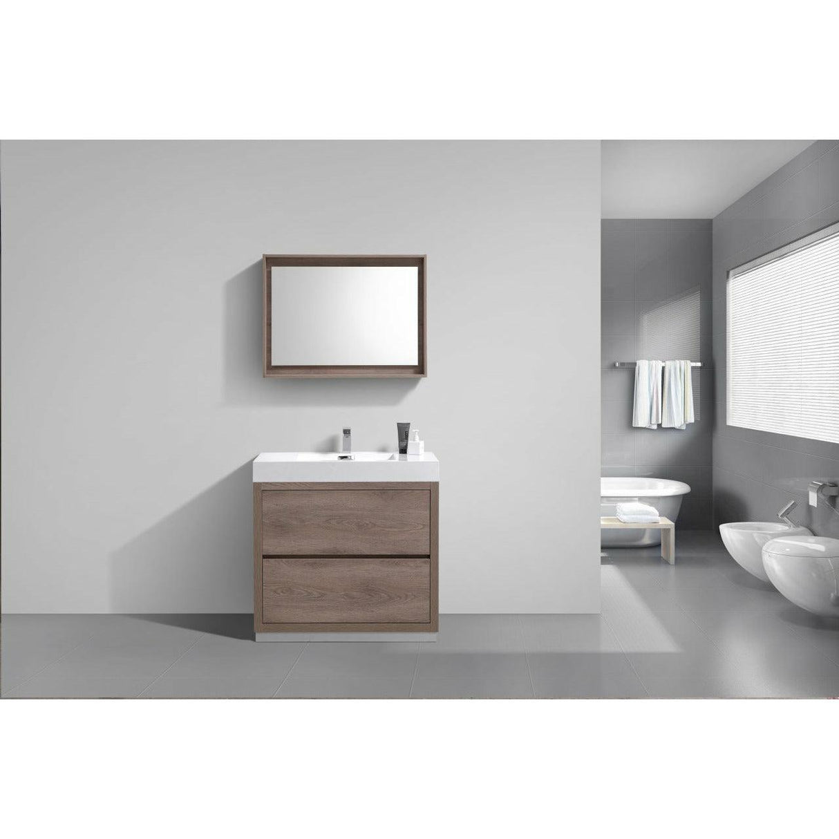 KubeBath Bliss Single Free Standing Modern Bathroom Vanity