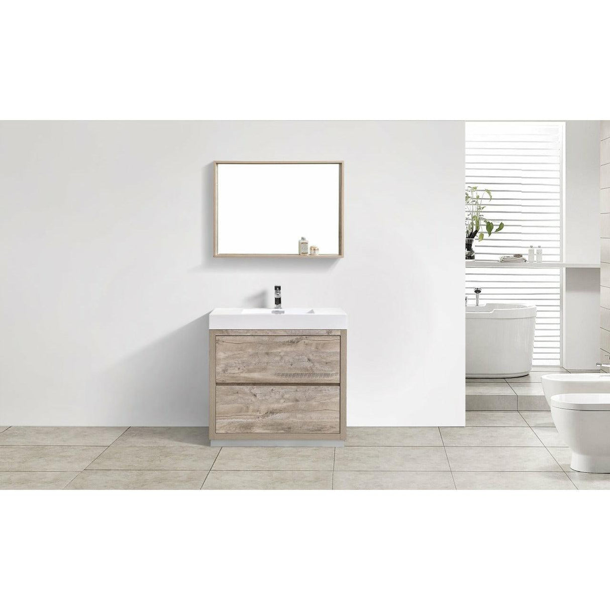 KubeBath Bliss Single Free Standing Modern Bathroom Vanity