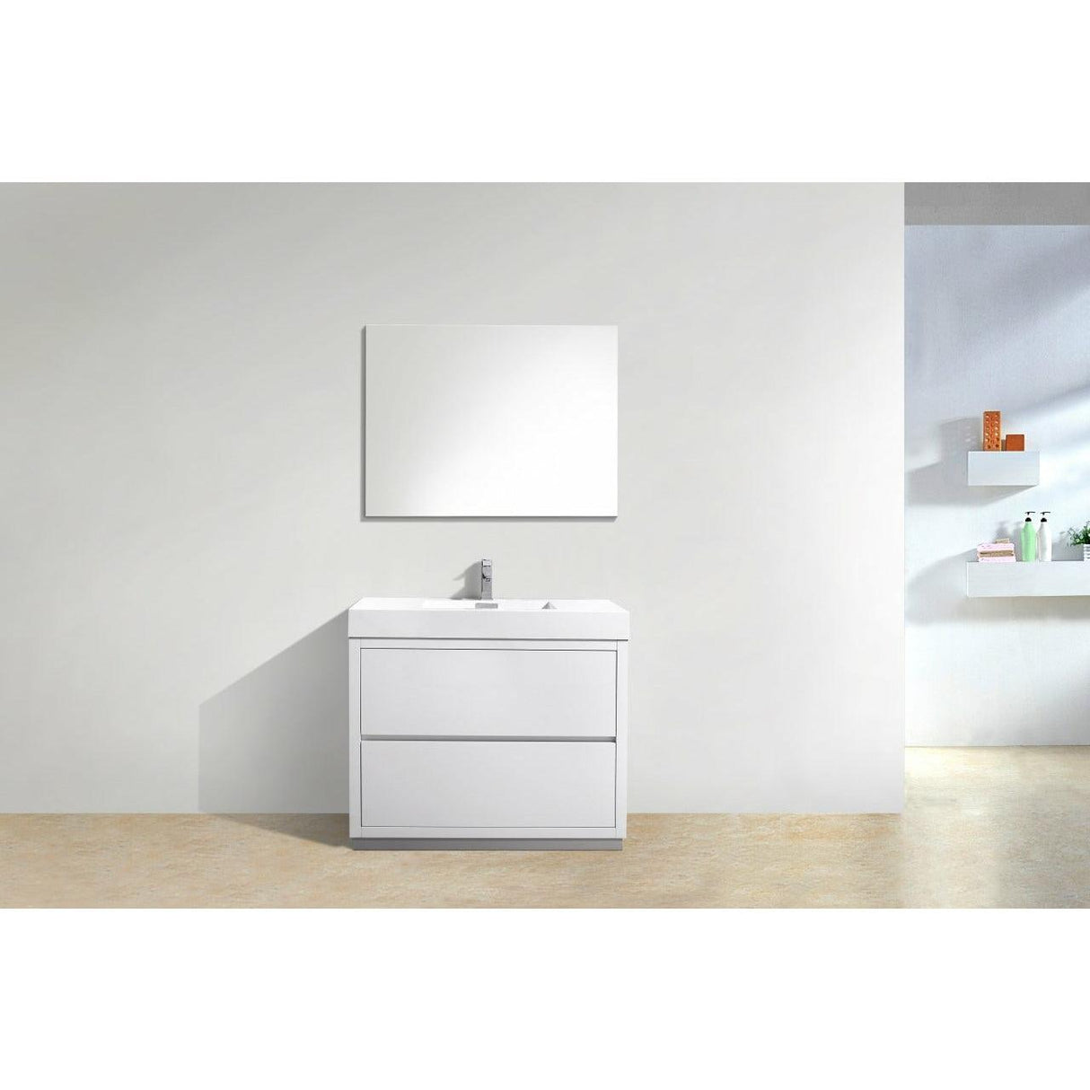 KubeBath Bliss Single Free Standing Modern Bathroom Vanity