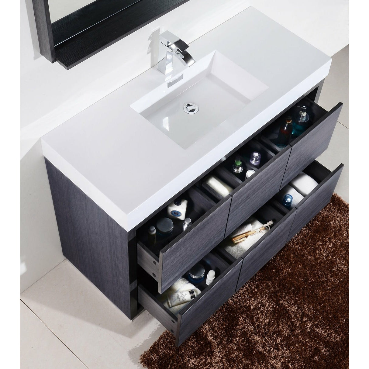 KubeBath Bliss Single Free Standing Modern Bathroom Vanity