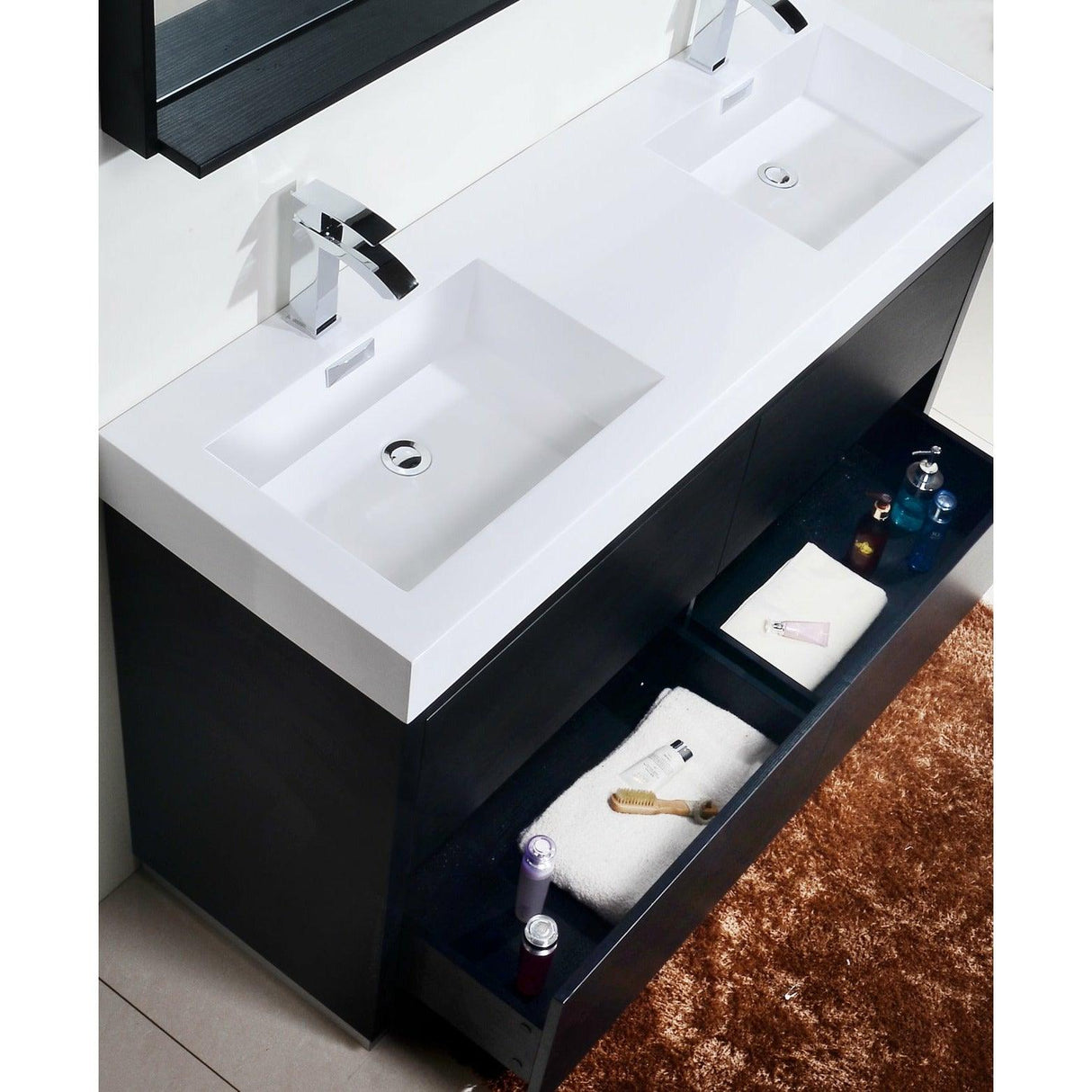 KubeBath Bliss Double Free Standing Modern Bathroom Vanity