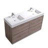 KubeBath Bliss Double Free Standing Modern Bathroom Vanity - Sea & Stone Bath