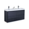 KubeBath Bliss Double Free Standing Modern Bathroom Vanity - Sea & Stone Bath