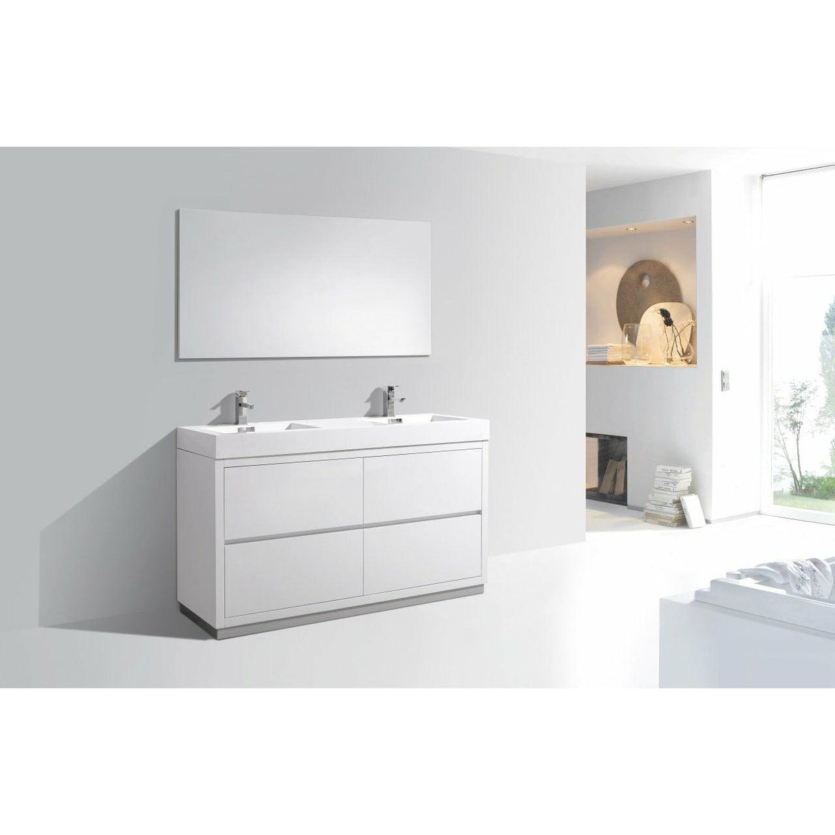 KubeBath Bliss Double Free Standing Modern Bathroom Vanity