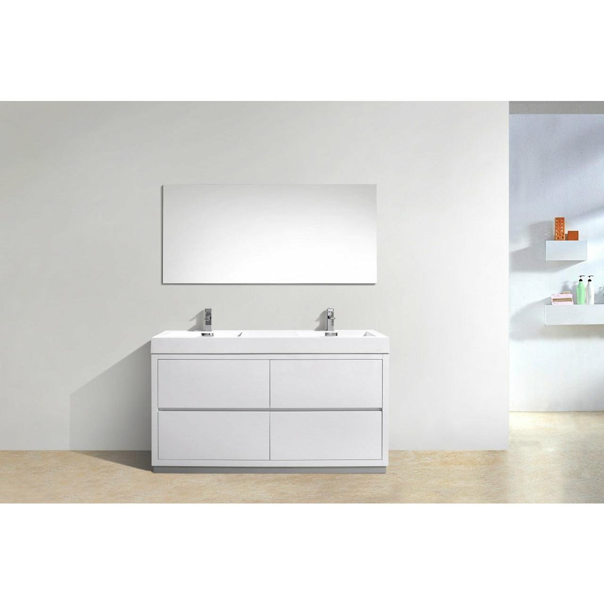 KubeBath Bliss Double Free Standing Modern Bathroom Vanity