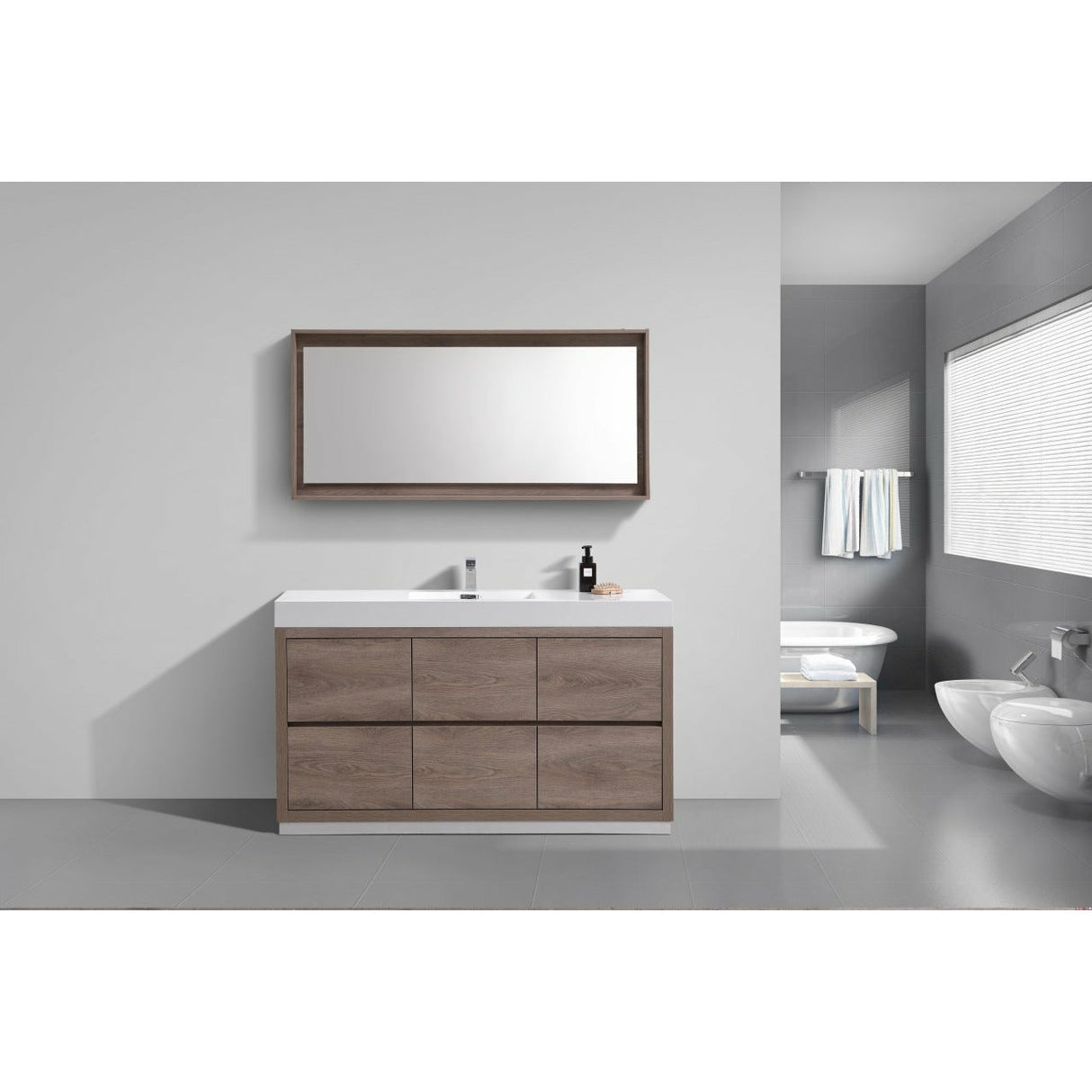 KubeBath Bliss Single Free Standing Modern Bathroom Vanity