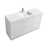 KubeBath Bliss Single Free Standing Modern Bathroom Vanity