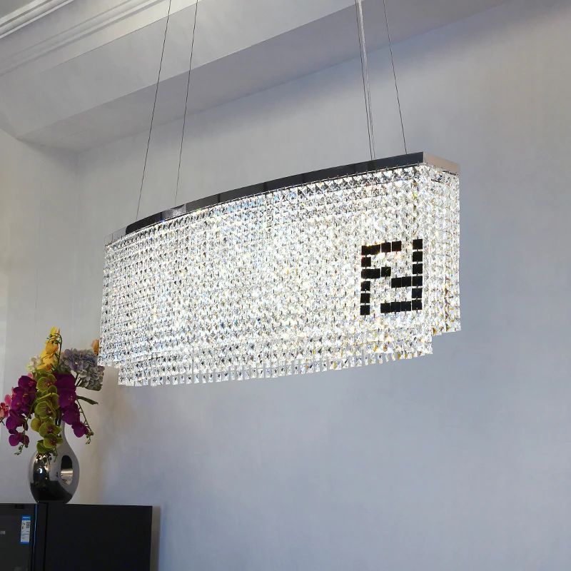 Fandi Oval Crystal Chandelier chandeliers for dining room,chandeliers for stairways,chandeliers for foyer,chandeliers for bedrooms,chandeliers for kitchen,chandeliers for living room Rbrights Large : 51.2" L  