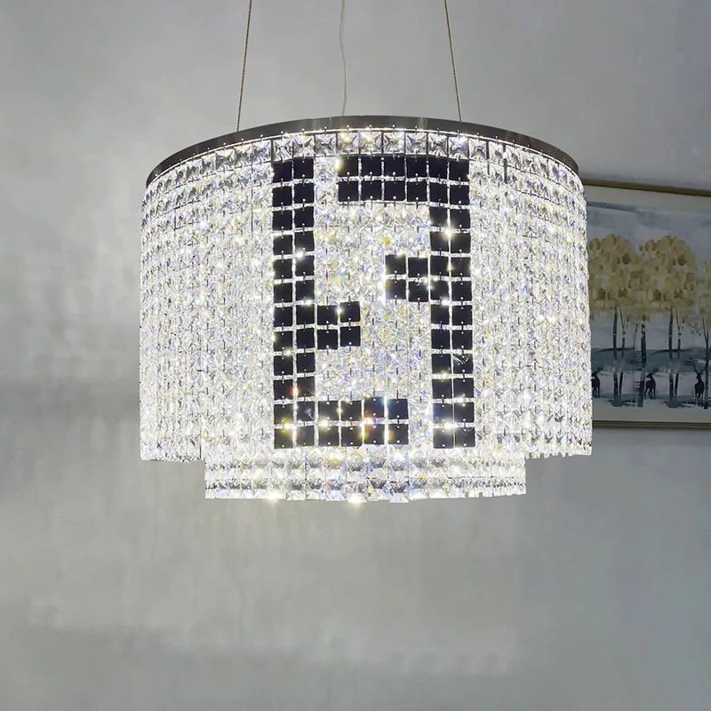 Fandi  Round Crystal Chandelier chandeliers for dining room,chandeliers for stairways,chandeliers for foyer,chandeliers for bedrooms,chandeliers for kitchen,chandeliers for living room Rbrights 23″D Pendant 