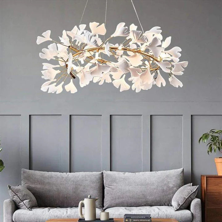 Luxuri Ceramic Ginkgo Round Chandelier