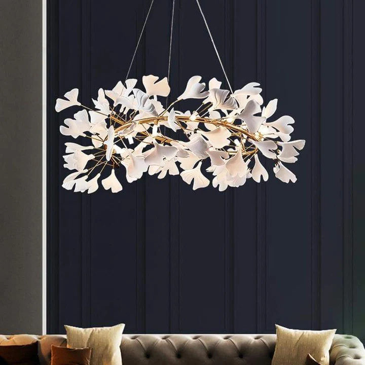 Luxuri Ceramic Ginkgo Round Chandelier