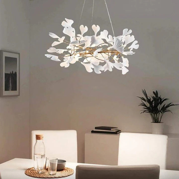 Luxuri Ceramic Ginkgo Round Chandelier