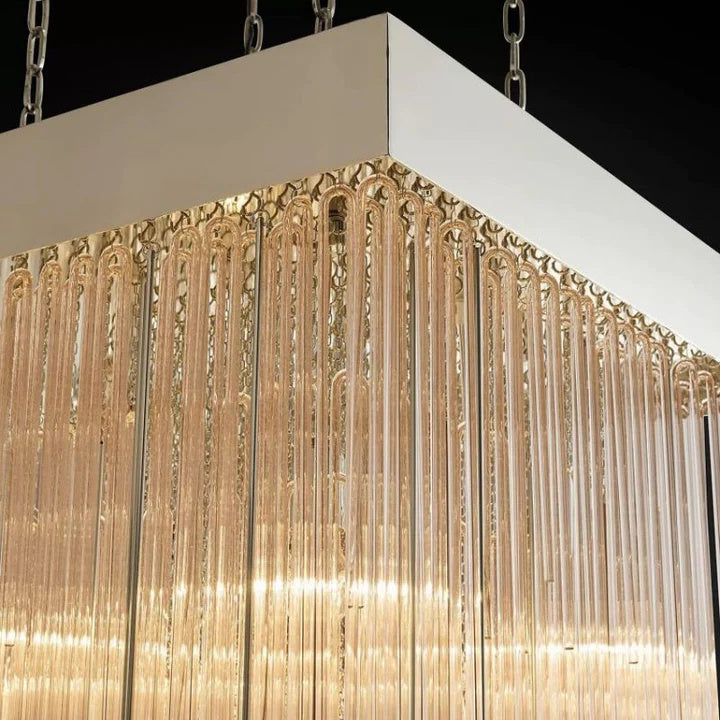 Bronwem Blown Glass Square Chandelier 30'', Luxury Chandelier Lighting