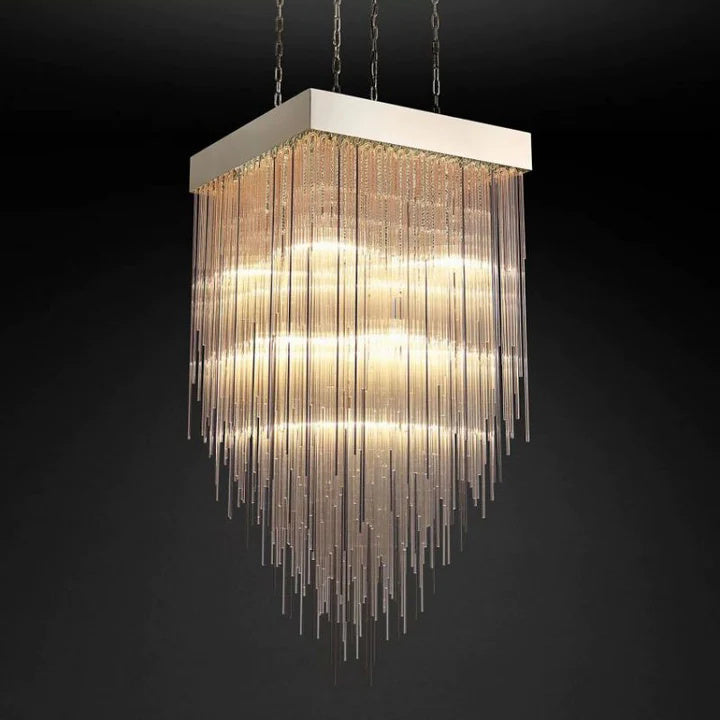 Bronwem Blown Glass Square Chandelier 30'', Luxury Chandelier Lighting