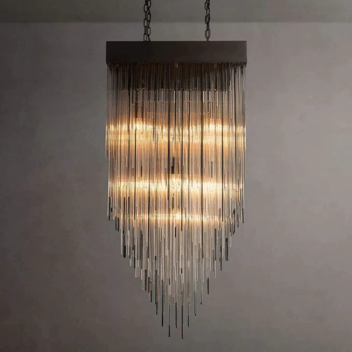 Bronwem Blown Glass Square Chandelier 30'', Luxury Chandelier Lighting