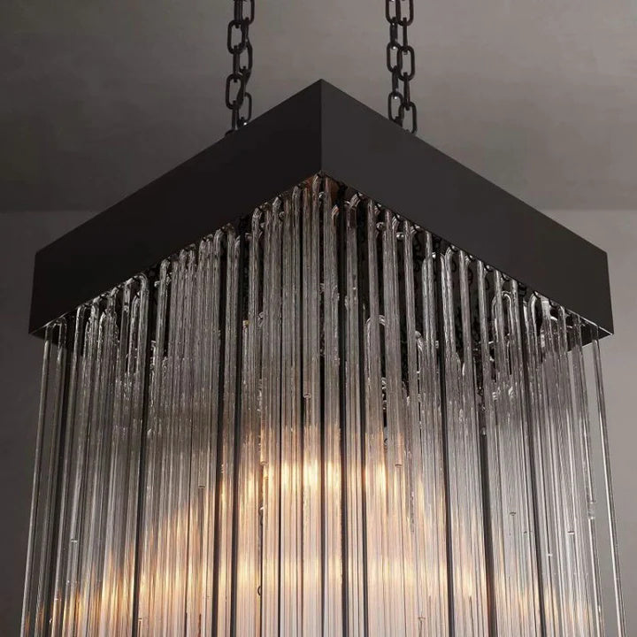 Bronwem Blown Glass Square Chandelier 30'', Luxury Chandelier Lighting