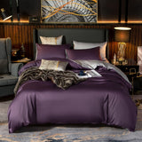 Shemir Purple Grey Reversible Egyptian Cotton Duvet Cover Set Duvet Cover Set - Point Design Queen / Fitted Sheet pointdsgn.com