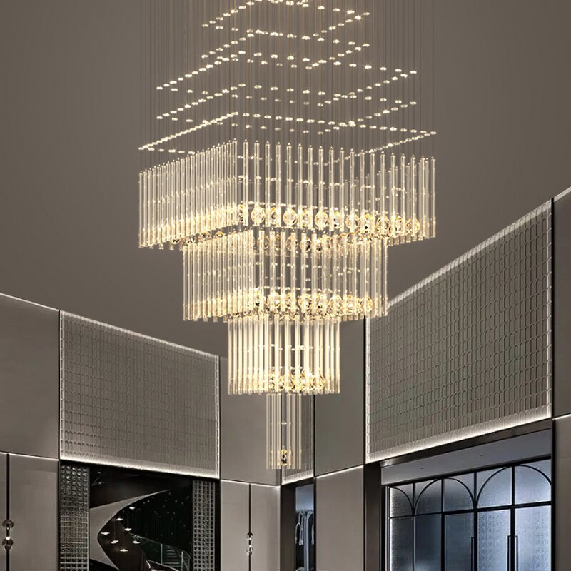 Crystal Hanging Rectangular Chandelier