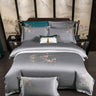 Priscilla Floral Embroidered Egyptian Cotton Duvet Cover Set Duvet Cover Set - Venetto Design Color 7 / Flat Bed Sheet / Queen size 4Pcs Venettodesign.com