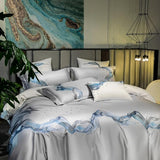 Amber Embroidered Egyptian Cotton Duvet Cover Set