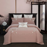 Zoe Chinoiserie Embroidered Egyptian Cotton Duvet Cover Set Duvet Cover Set - Point Design Color 4 / Queen size 4Pcs pointdsgn.com