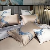 Amber Embroidered Egyptian Cotton Duvet Cover Set