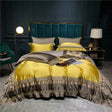 Hadi Embroidered Border Satin Duvet Cover Set Duvet Cover Set - Venetto Design Queen size 10Pcs Venettodesign.com