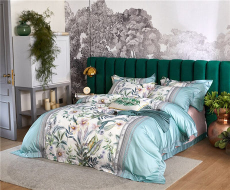 Treviza Botanical Egyptian Cotton Luxury Soft Duvet Cover Set