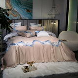 Amber Embroidered Egyptian Cotton Duvet Cover Set