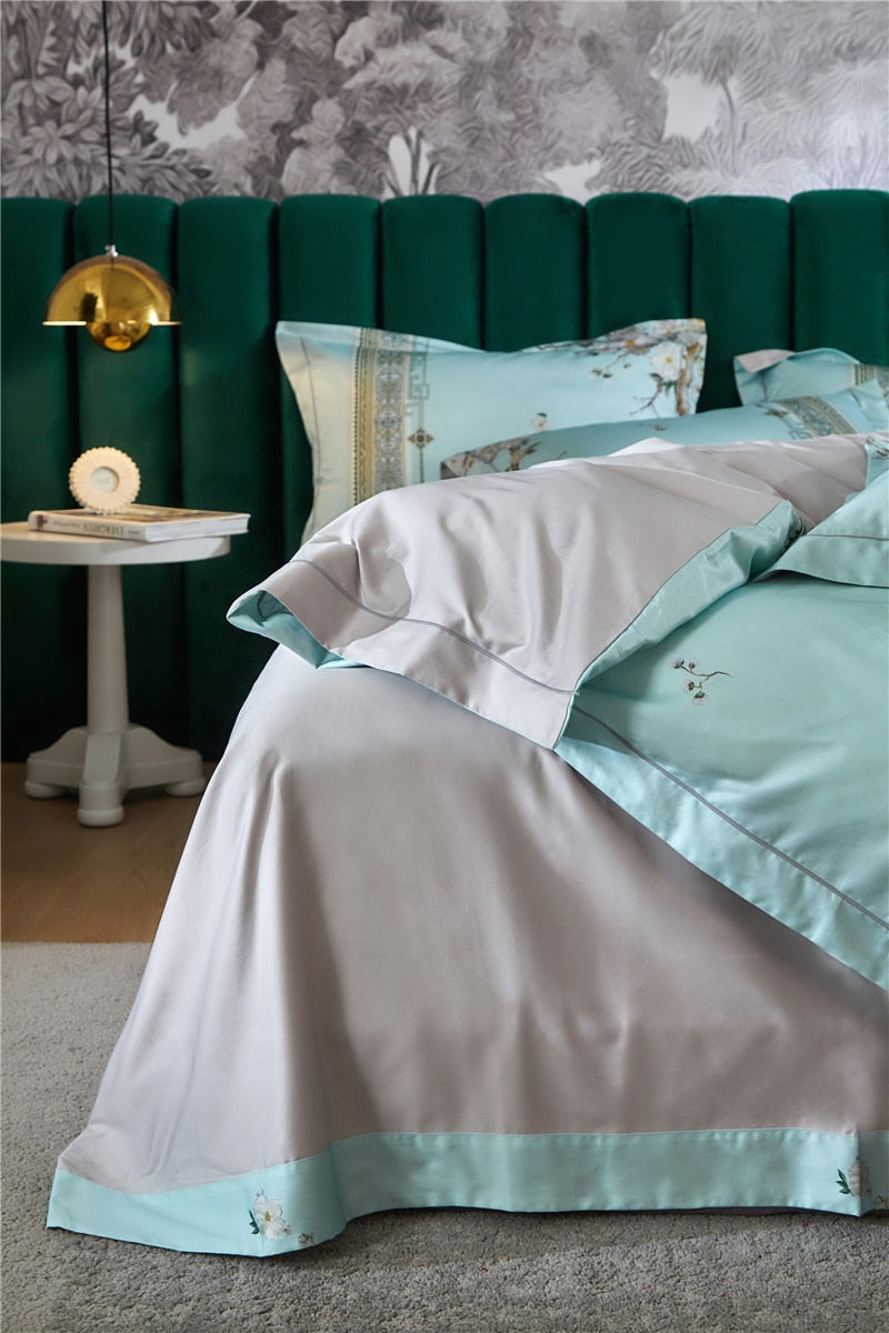 Treviza Botanical Egyptian Cotton Luxury Soft Duvet Cover Set