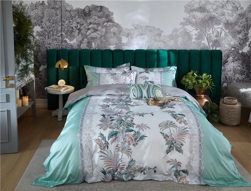 Treviza Botanical Egyptian Cotton Luxury Soft Duvet Cover Set Duvet Cover Set - Venetto Design Color 6 / King size 4Pcs Venettodesign.com