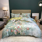 Kayleigh Floral Printed Egyptian Cotton Duvet Cover Set Duvet Cover Set - Venetto Design Queen / Flat Bed Sheet Venettodesign.com