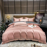 Kaelyn Hotel Trim Egyptian Cotton Hotel Duvet Cover Set Duvet Cover Set - Point Design Color 8 / Flat Bed Sheet / Queen size 4Pcs pointdsgn.com